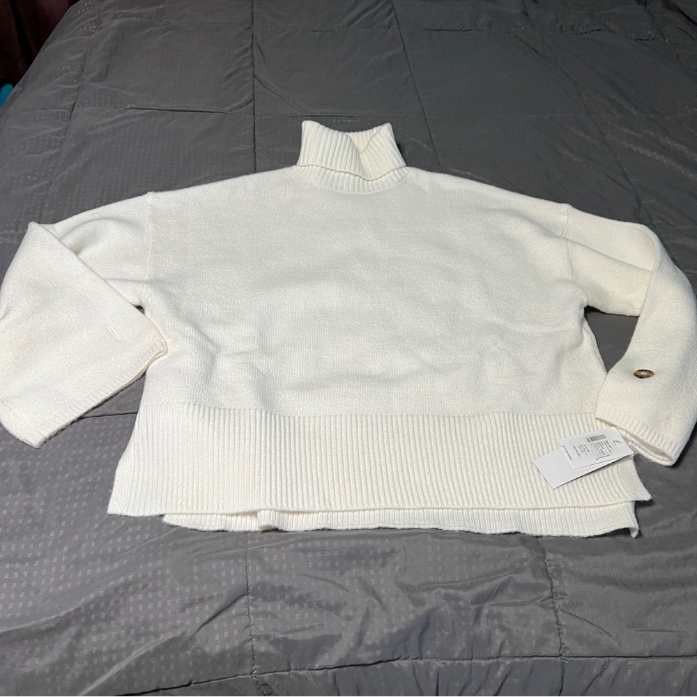 french connection kezia jumper Classic cream Turtleneck New Women's Size Small